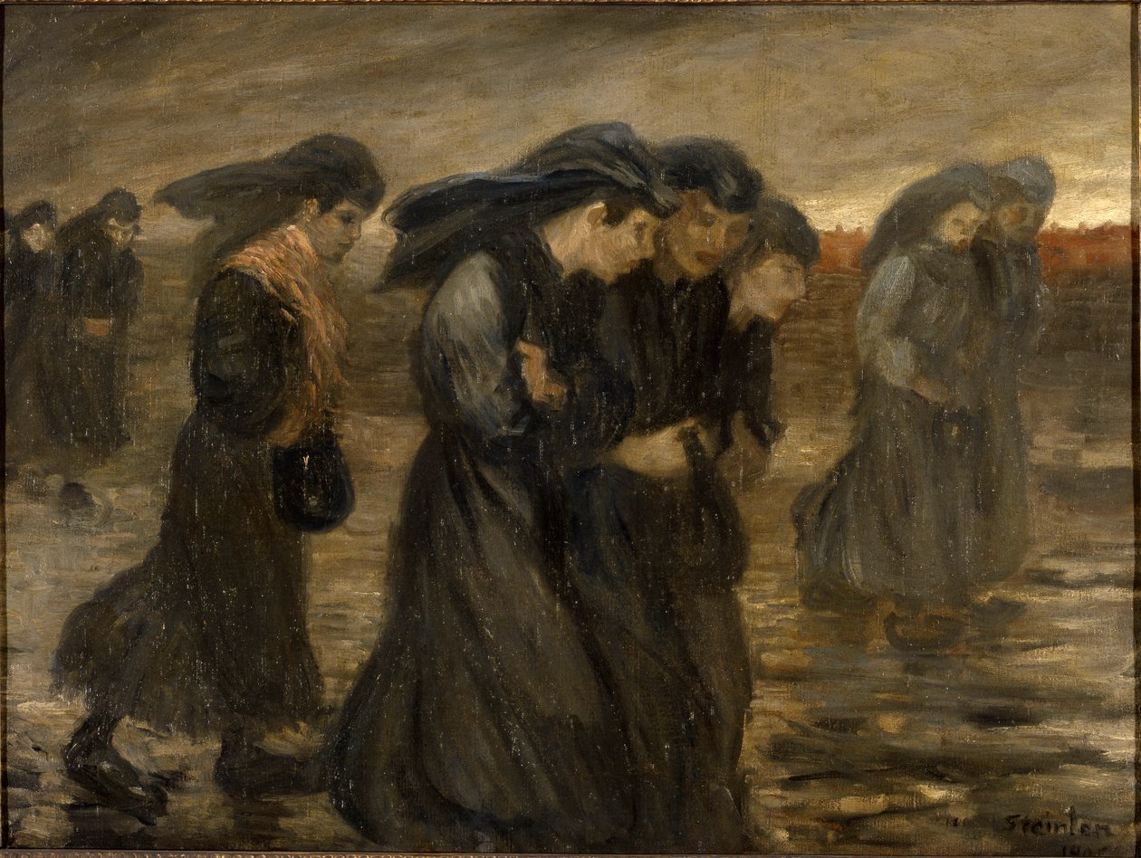 工人的回归 La rentrée des ouvrières, 1903. 作者 西奥菲勒·亚历山大·斯坦伦