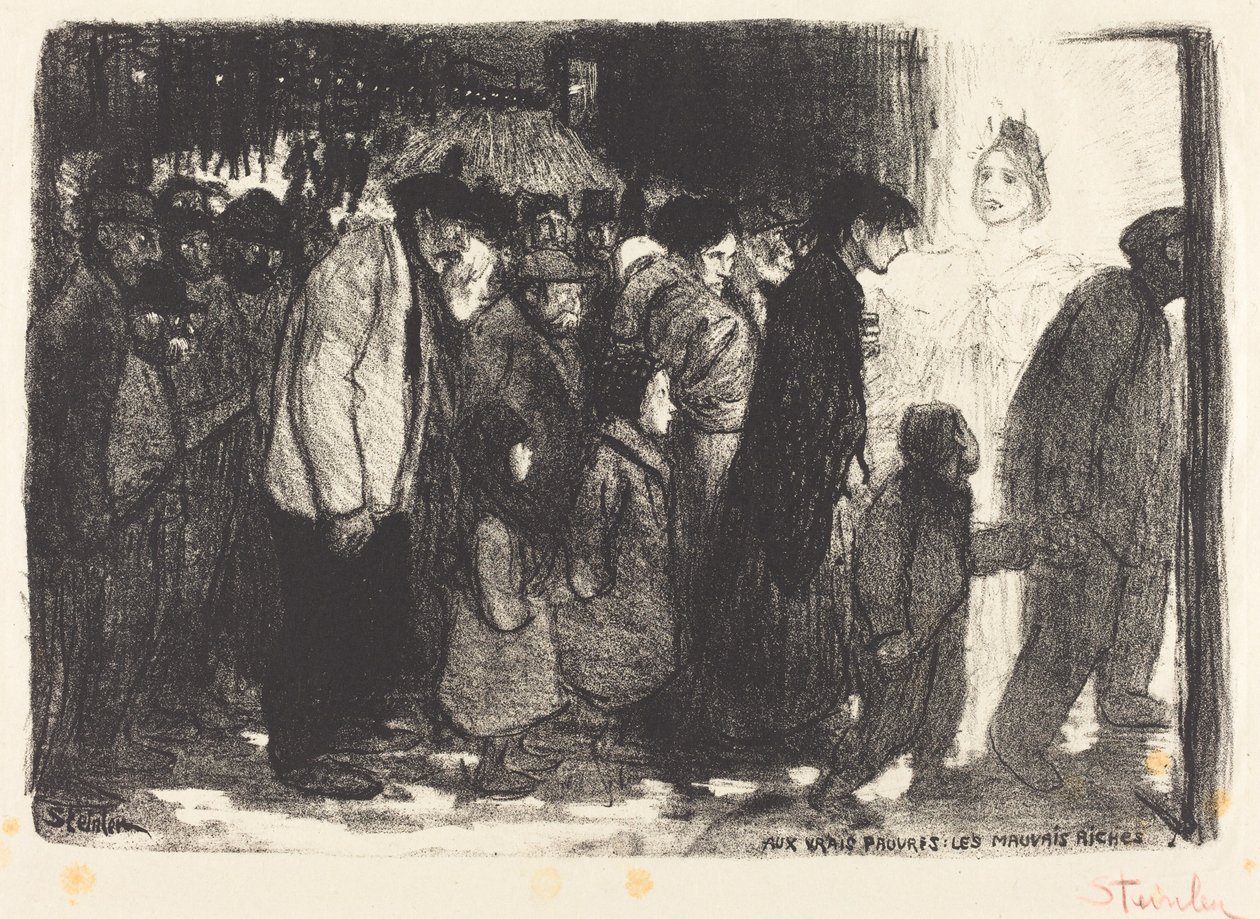 致真正的穷人：邪恶的富人 Aux vrais pauvres: Les mauvais riches, 1894. 作者 西奥菲勒·亚历山大·斯坦伦