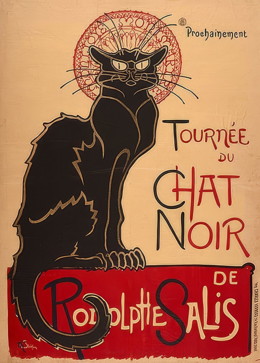 Rodolphe Salis的Chat Noir游览（1. Fassung）。法兰克赖希（Frankreich）1896年，查尔斯·维尔诺（Charles Vernaux），巴黎 作者 西奥菲勒·亚历山大·斯坦伦