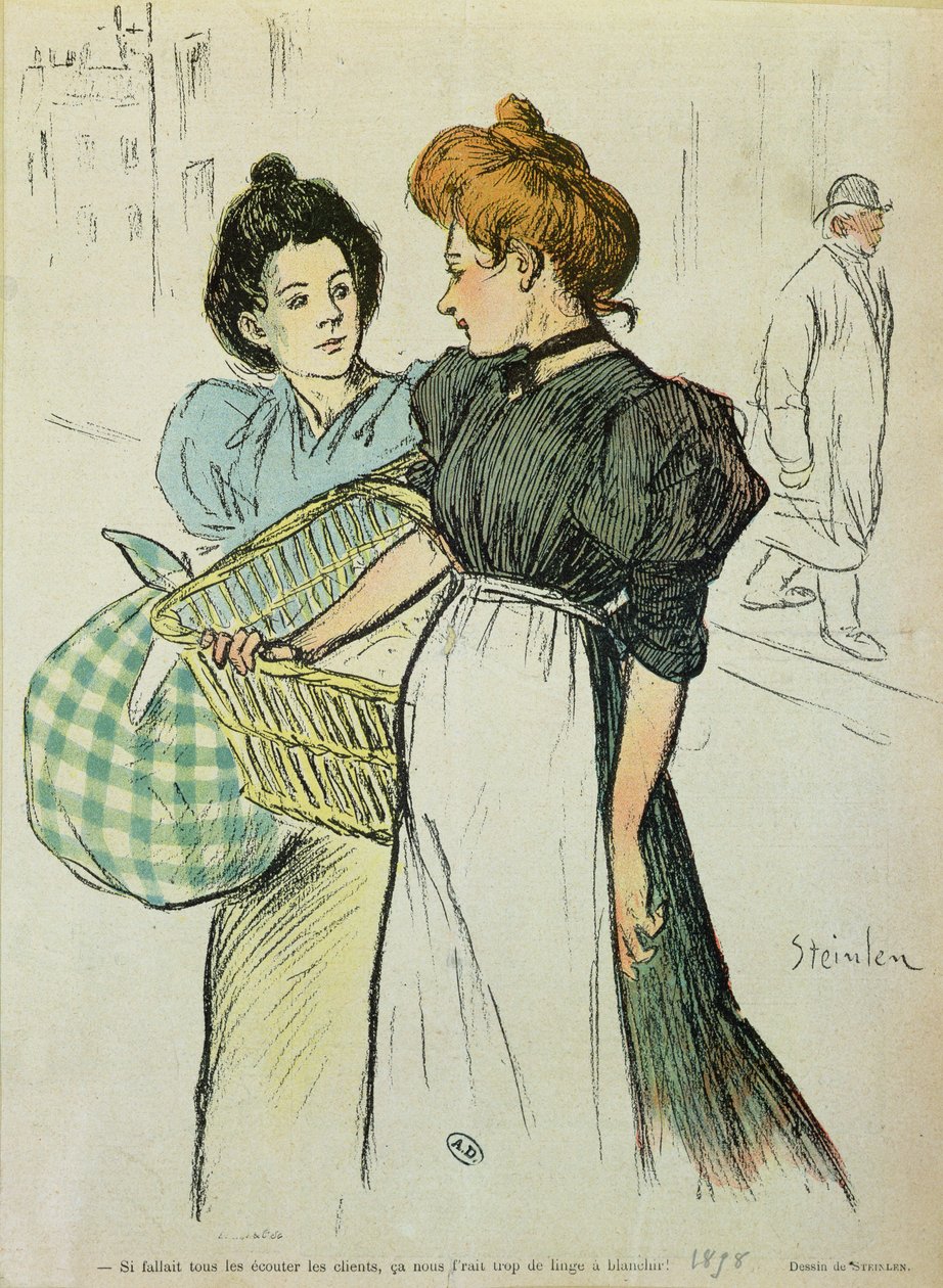 两个Washerwomen，1898年 作者 西奥菲勒·亚历山大·斯坦伦