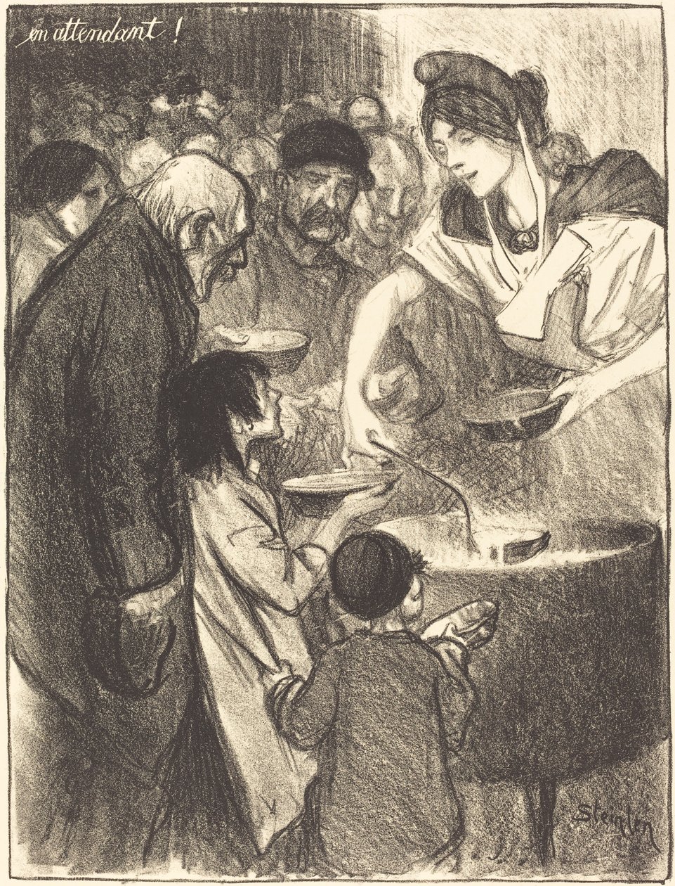 等待中的服务员，1895年。 作者 西奥菲勒·亚历山大·斯坦伦