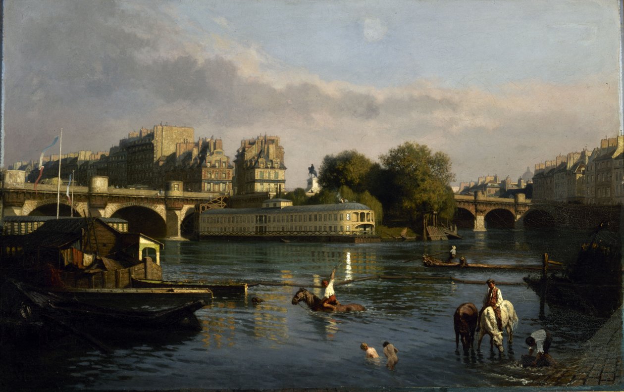尼夫桥（Pont-Neuf）和西提岛（Ile de la Cité）的顶端，1860年。 作者 泰奥菲勒·莫尼耶