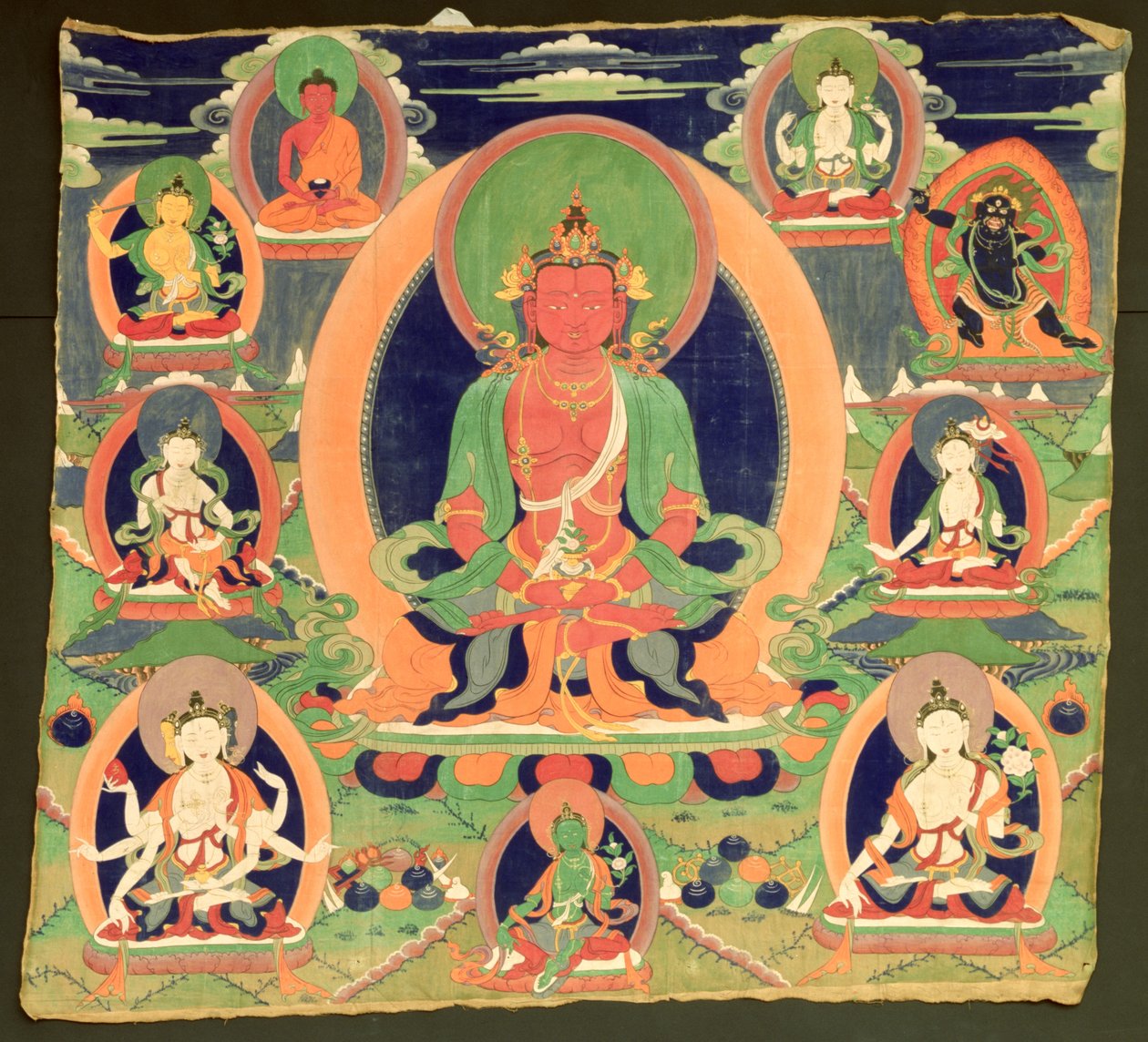 Thanghka绘画展示Amitayus 作者 藏族学校