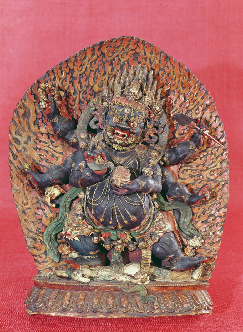 Mahakala（乌木，人骨灰和粘土）的图 作者 藏族学校