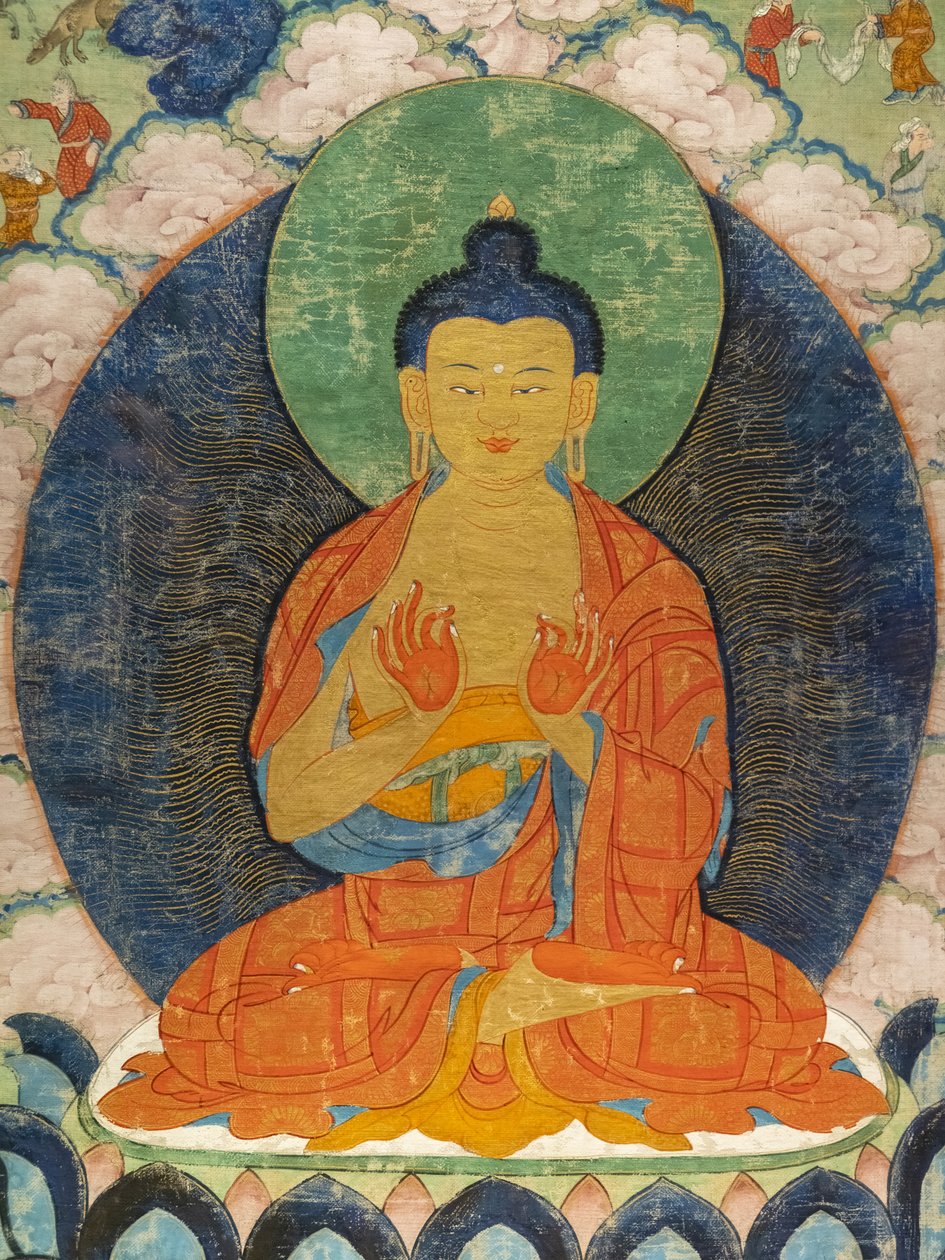 佛陀和三只雅加达人：Mahakapi，Ruru，Shaabhamiga 作者 藏族学校