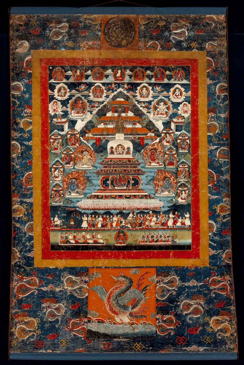 纪念Thangka为Bhimaratha Rite，1850-75（棉布上的矿物颜料） 作者 藏族学校