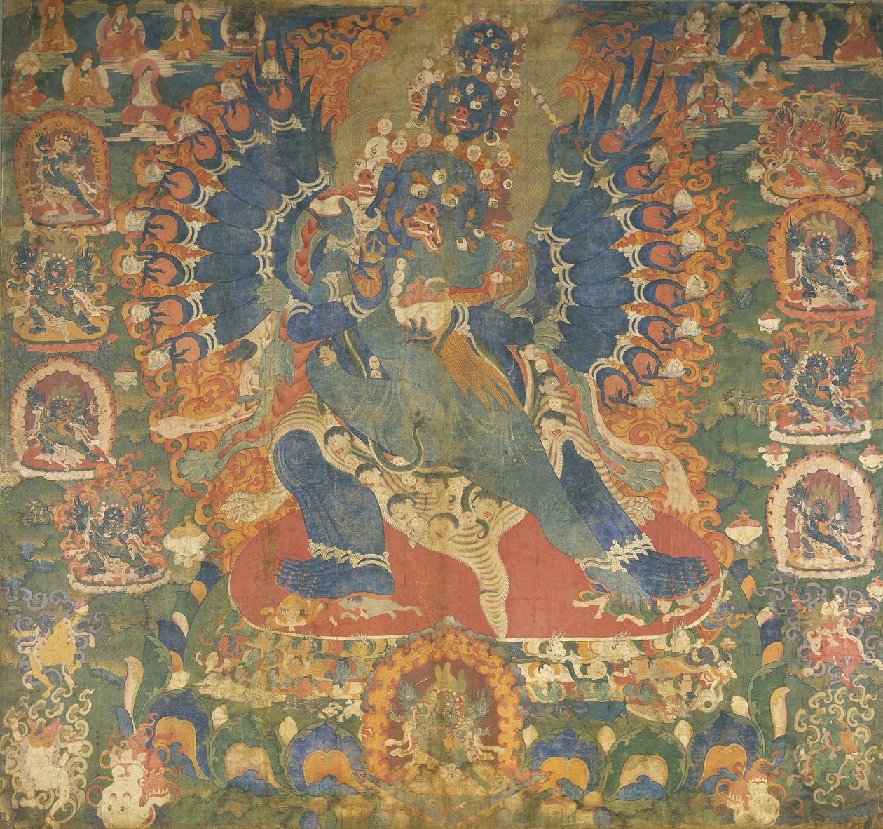 唐卡描绘Mahottara Heruka 作者 藏族学校