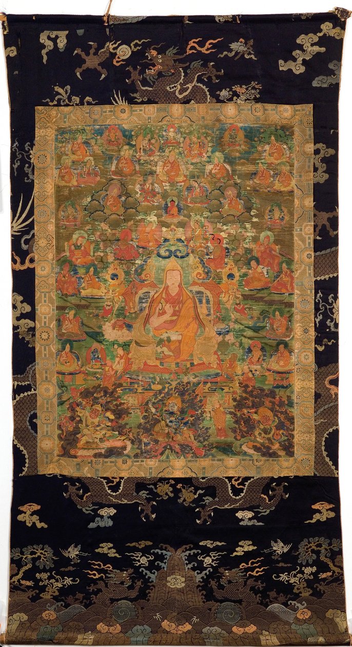 第三班禅喇嘛洛桑彭登Yeshe（布上的水粉） 作者 藏族学校