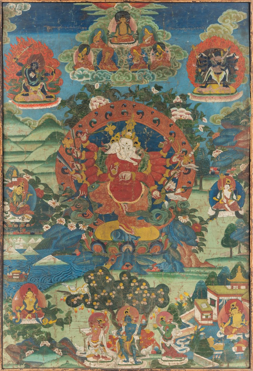 甘纳帕蒂唐卡，18世纪。 作者 藏文化。