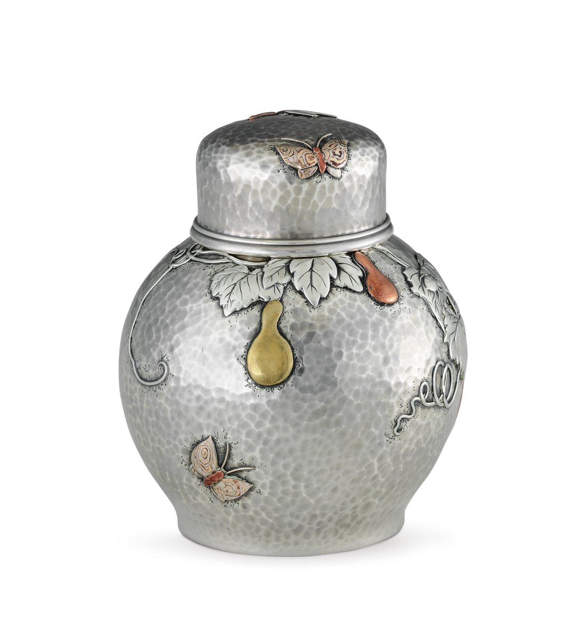 茶叶罐，约1880年（银和混合金属）（另见703373） 作者 蒂芙尼公司