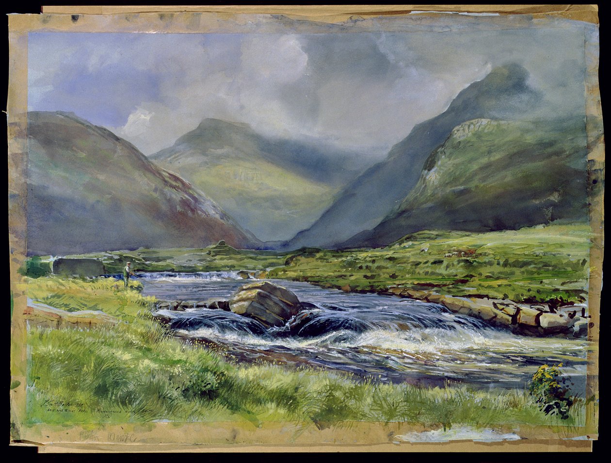 Bundorragha River，Kings and Rock Pools，Co。Mayo，Ireland，1997（wc on paper） 作者 蒂姆·斯科特·博尔顿