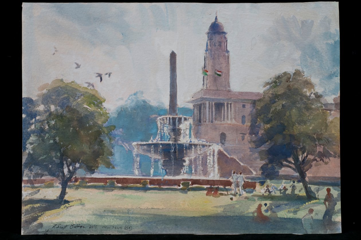 喷泉，Rajpath，新德里，2013年 作者 蒂姆·斯科特·博尔顿
