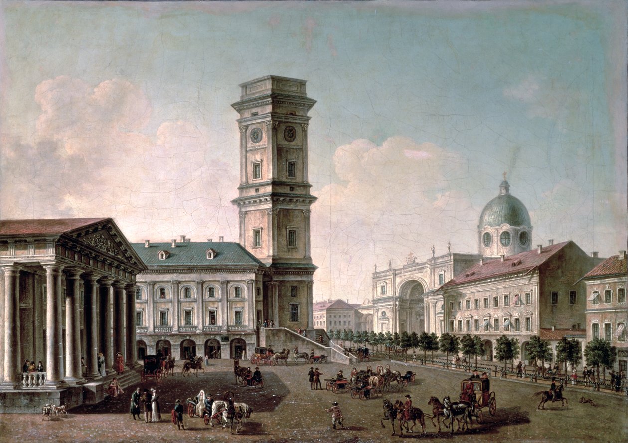 Nevsky Prospekt，圣彼德堡，1810-20油画布在帆布 作者 蒂莫菲·阿列克谢耶维奇·瓦西里耶夫