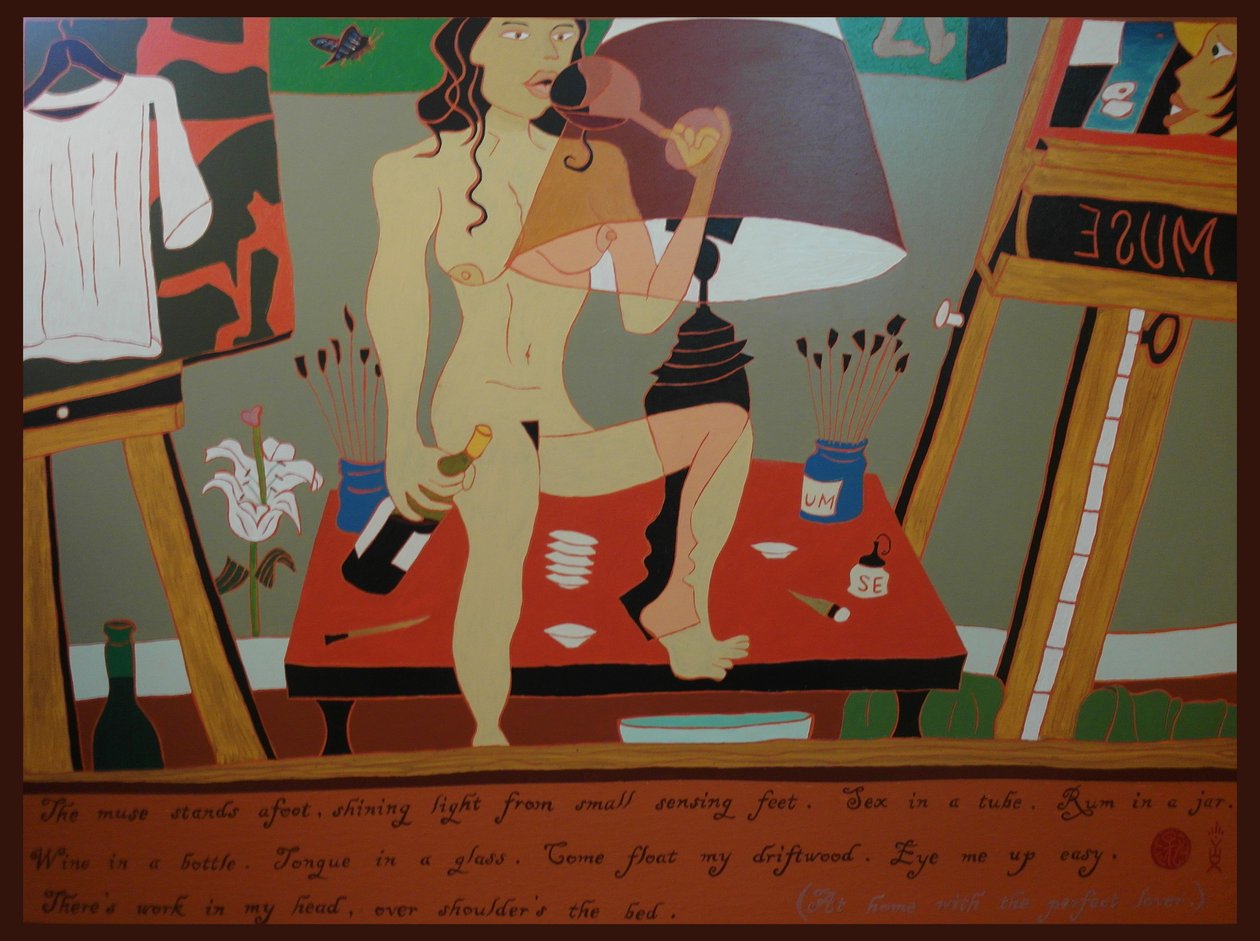 在家与完美情人》，2010年，布面油画 作者 蒂莫西·内森·乔尔