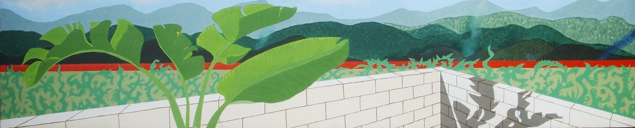 Balcony view, Fujin Street apartment, Taipei, 2007, oil on canvas 作者 蒂莫西·内森·乔尔