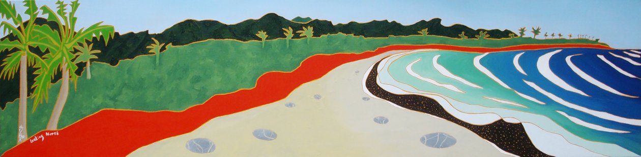 Dulan beach looking north, 2010, oil on canvas 作者 蒂莫西·内森·乔尔