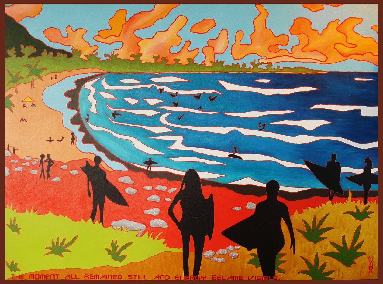 都兰海滩冲浪者，2010年，布面油画 作者 蒂莫西·内森·乔尔