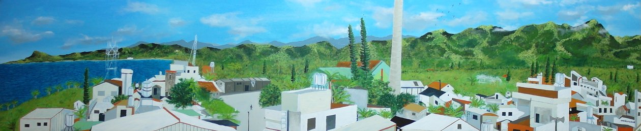 杜兰从杜兰98屋顶，2010年，布面油画 作者 蒂莫西·内森·乔尔