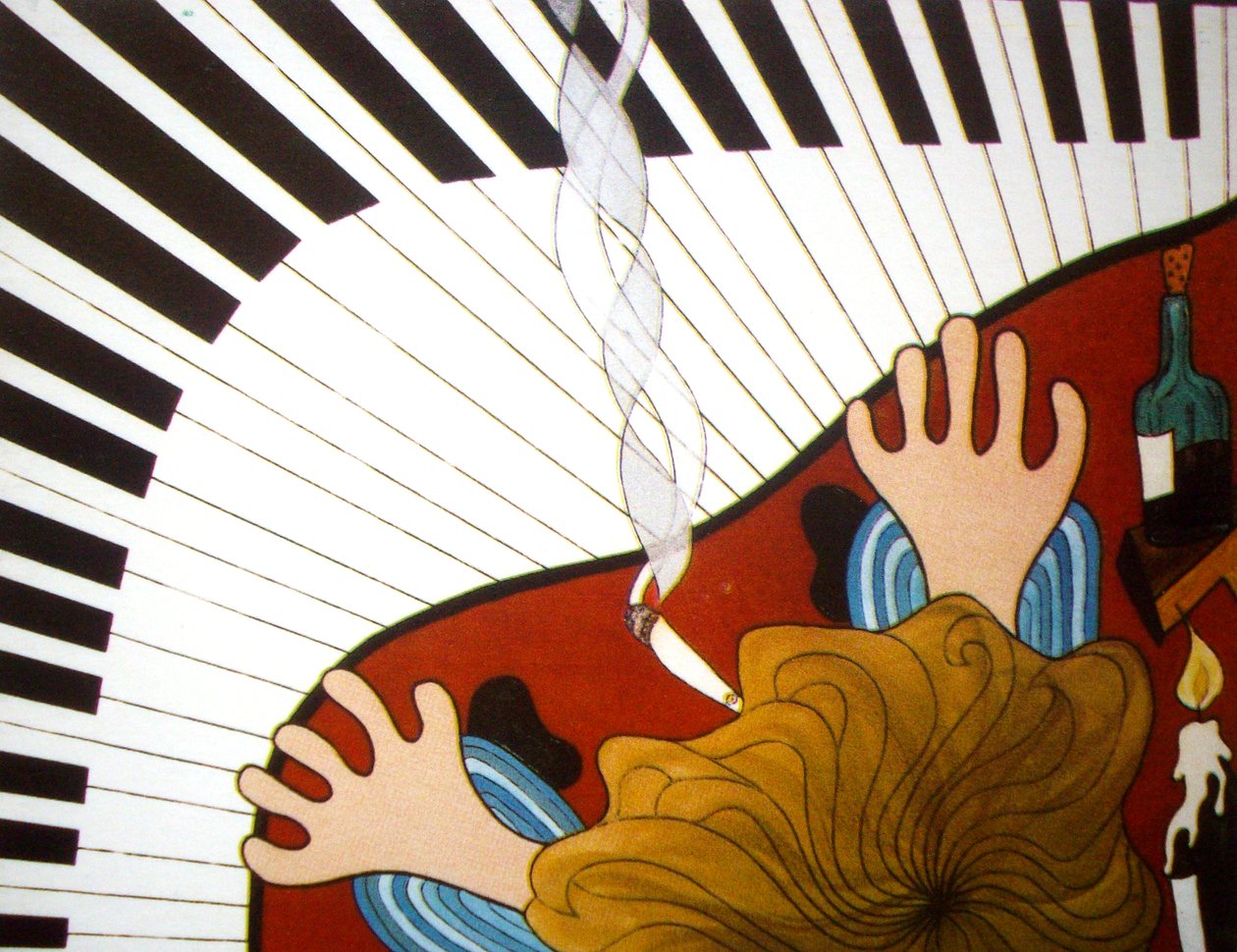 Piano man, 2001, oil on canvas 作者 蒂莫西·内森·乔尔