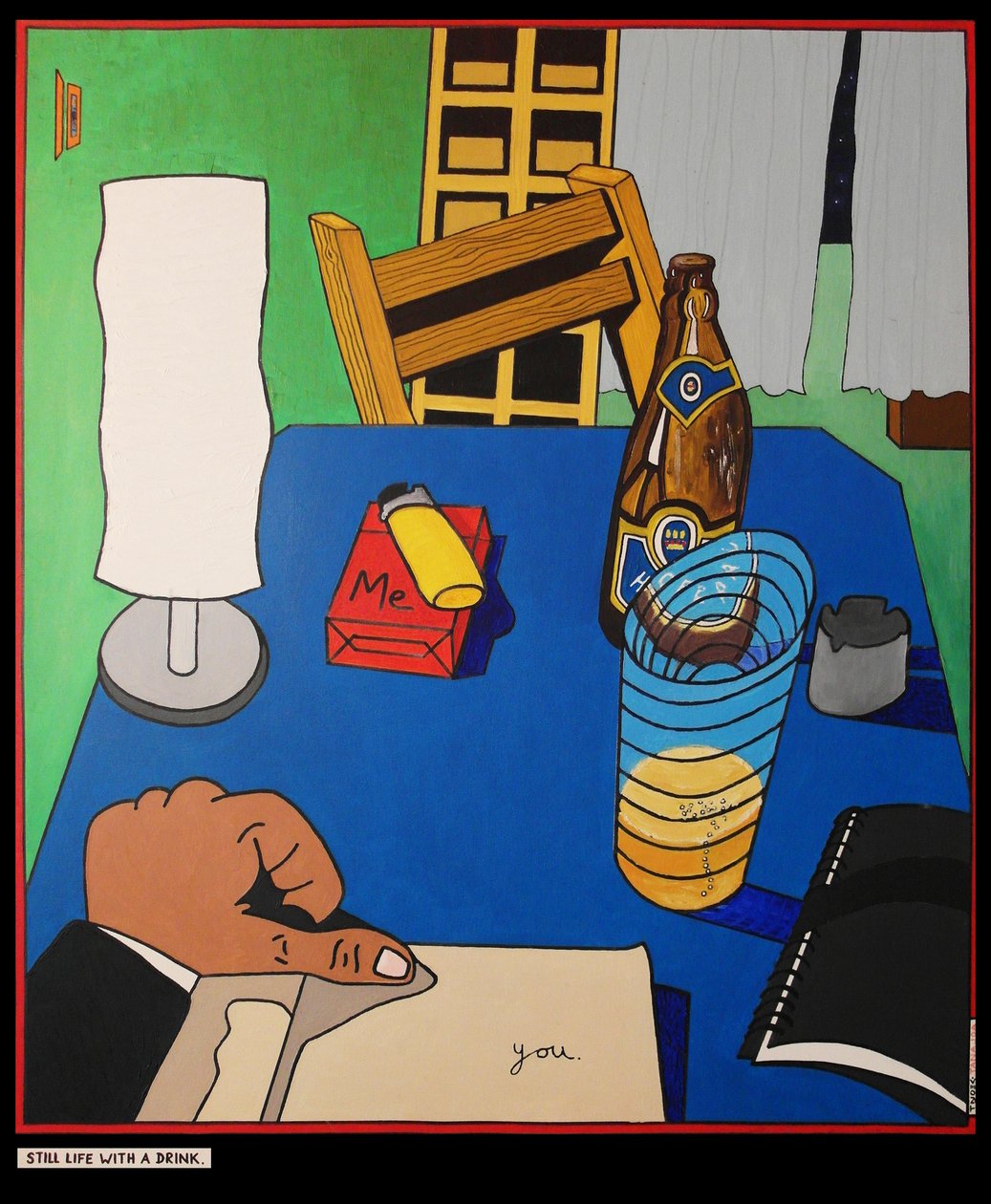 静物与饮料》，2001年，布面油画 作者 蒂莫西·内森·乔尔