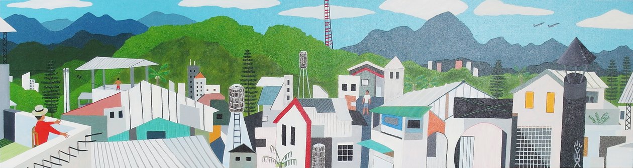 Taitung city rooftop, 2012, oil on canvas 作者 蒂莫西·内森·乔尔