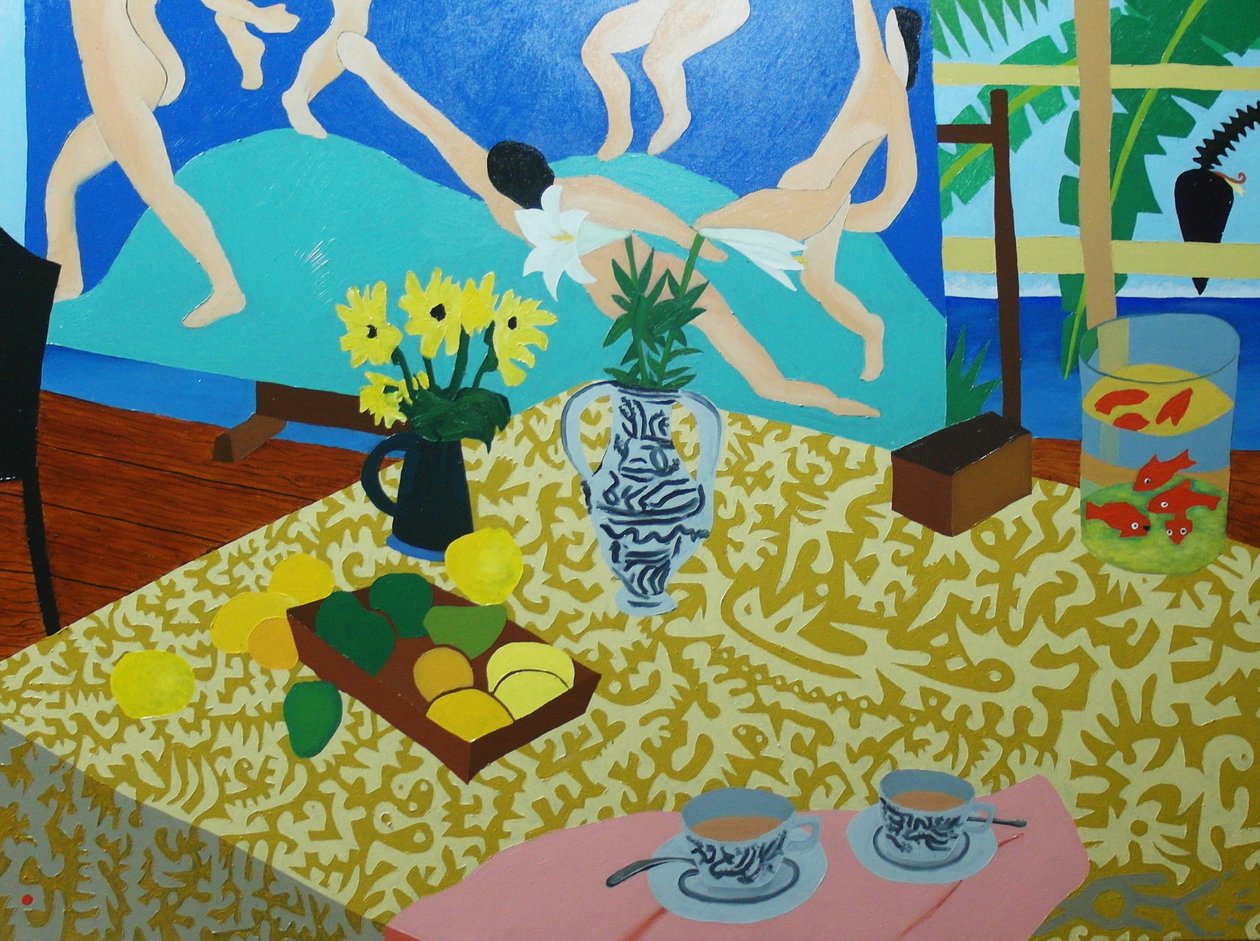 Tea with Matisse, 2014, oil on canvas 作者 蒂莫西·内森·乔尔
