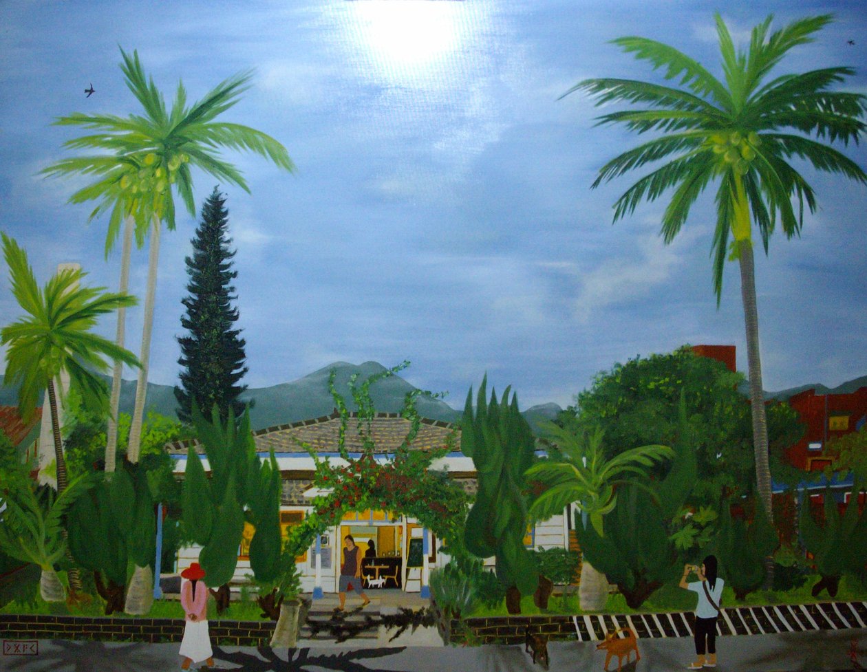 The Dulan Cafe, Taitung sugar factory, 2010, oil on canvas 作者 蒂莫西·内森·乔尔