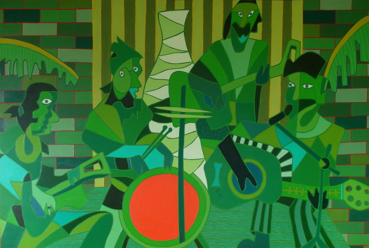 The french vermilion drum, 2012, oil on canvas 作者 蒂莫西·内森·乔尔