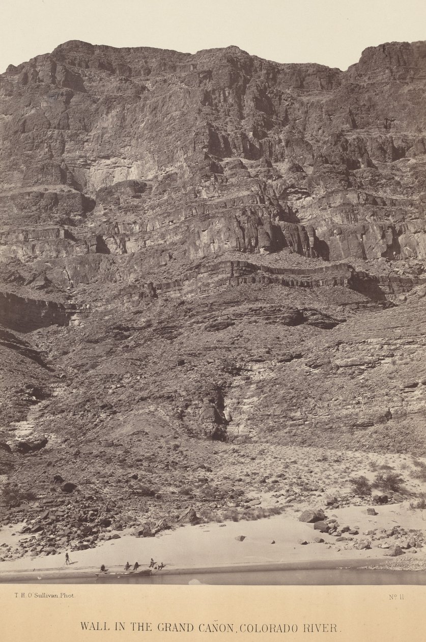 科罗拉多河大峡谷的山壁，1871 年（照片） 作者 蒂莫西·奥沙利文（Timothy O'Sullivan）