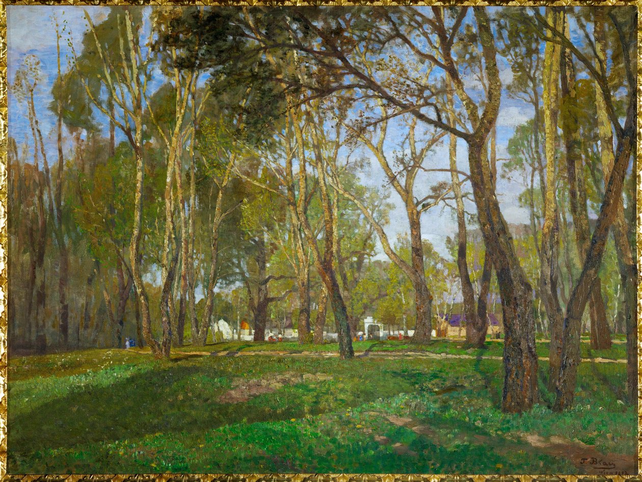 维也纳普拉特花园（布面油画） 作者 蒂娜·布劳（Tina Blau）