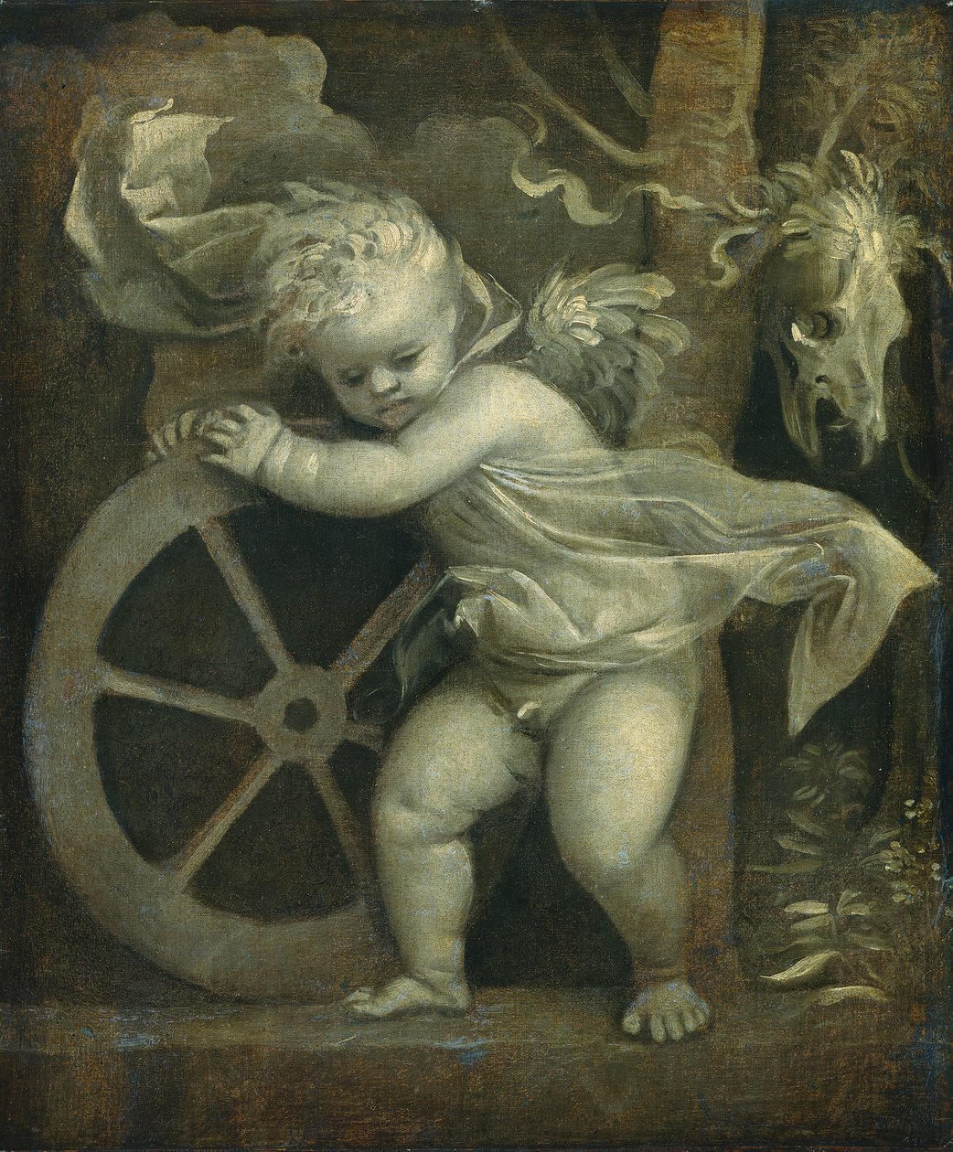 丘比特与命运之轮，c.1520 作者 蒂齐亚诺·韦切利（Tiziano Vecelli）