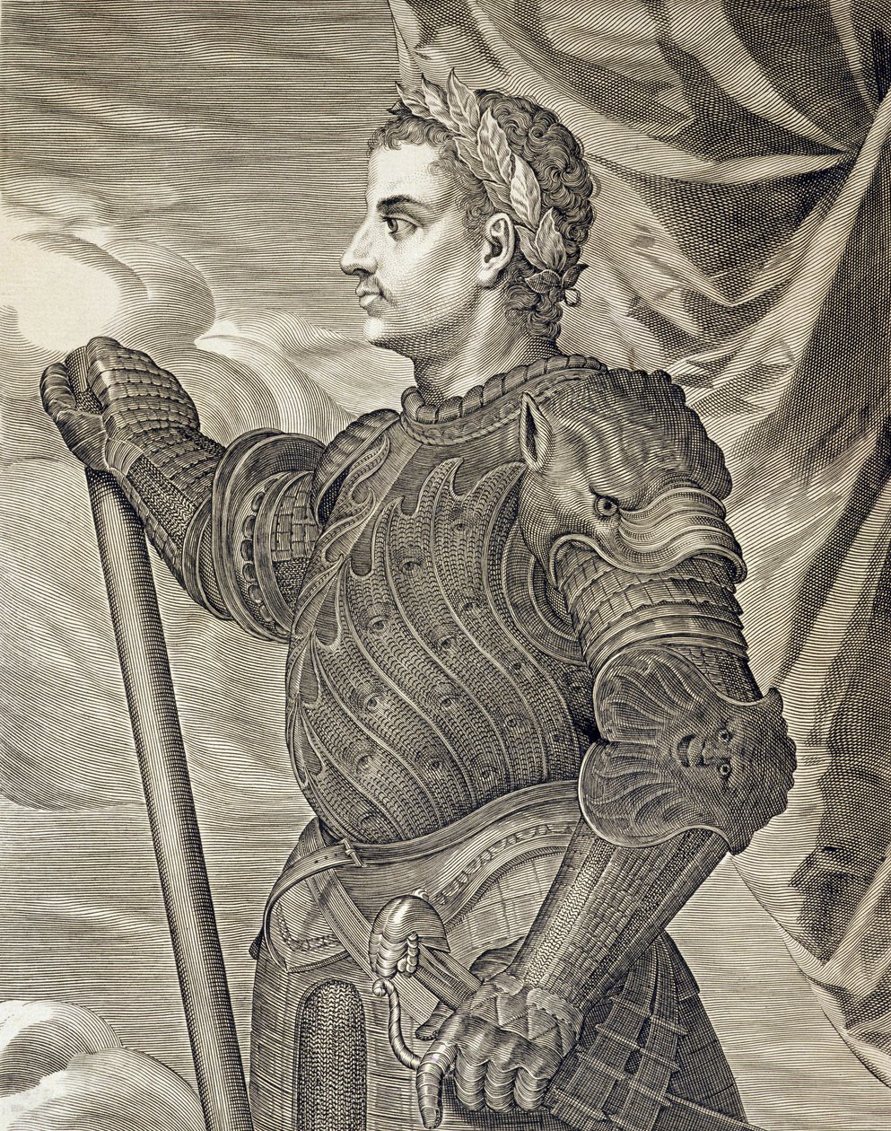 D. Claudius Caesar罗马皇帝，公元41  -  54年由Aegidius Sadeler刻（1570-1629） 作者 蒂齐亚诺·韦切利（Tiziano Vecelli）