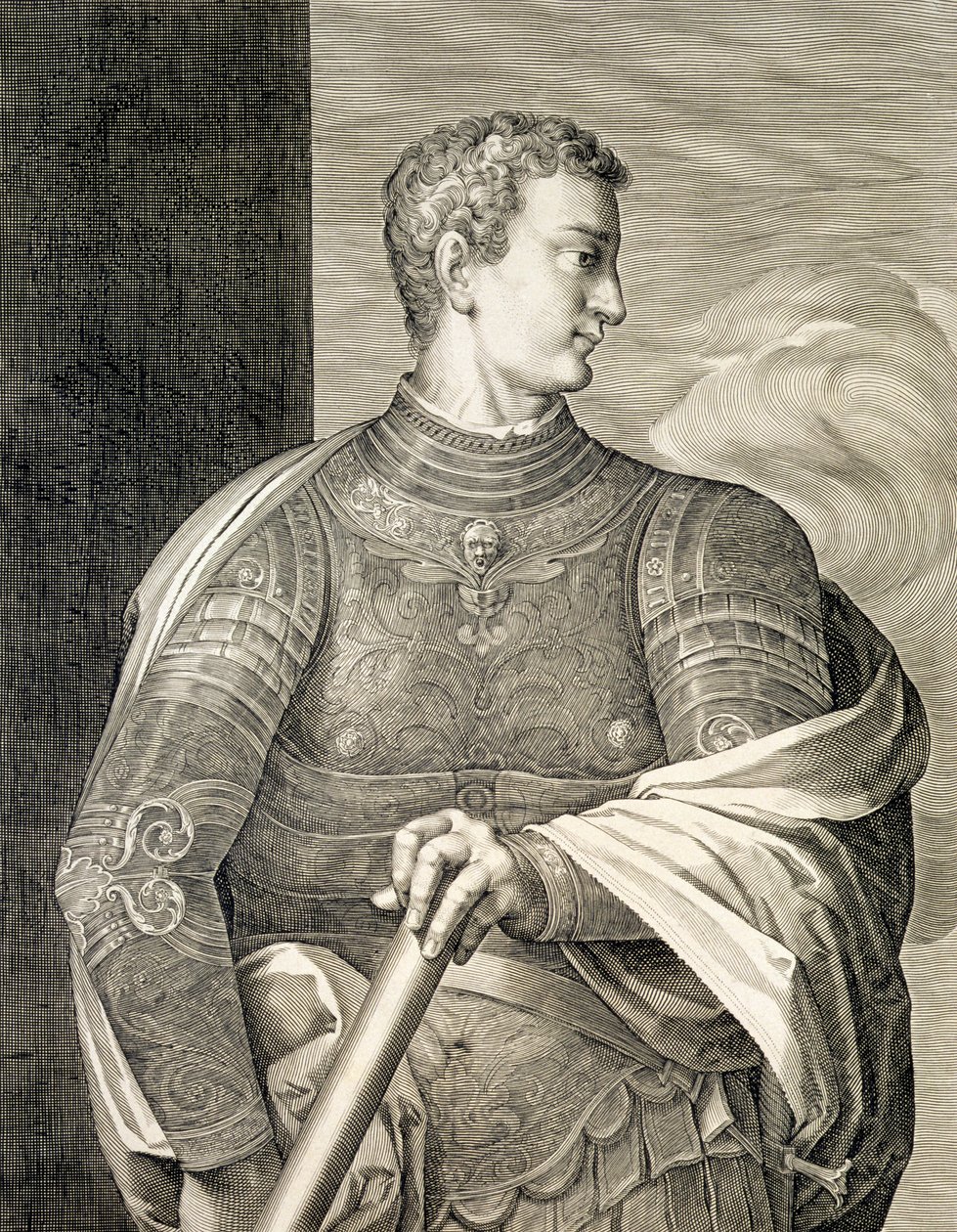 Gaius Caesar&39;Caligula&39;（公元12-41）罗马皇帝37-41公元刻由Aegidius Saedeler（1570-1629） 作者 蒂齐亚诺·韦切利（Tiziano Vecelli）