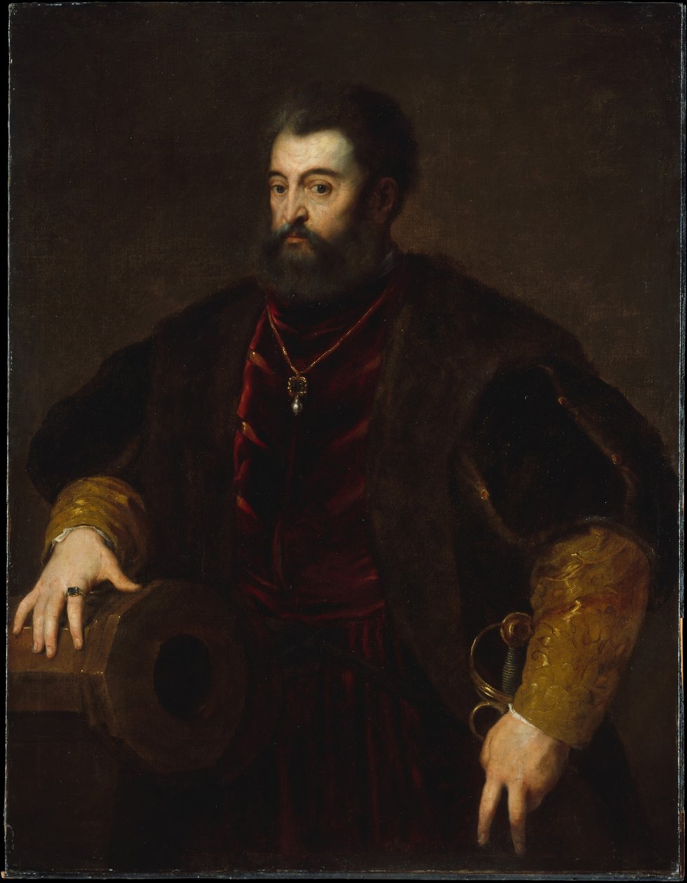 Alfonso I d&39;Este的肖像 作者 蒂齐亚诺·韦切利（Tiziano Vecelli）