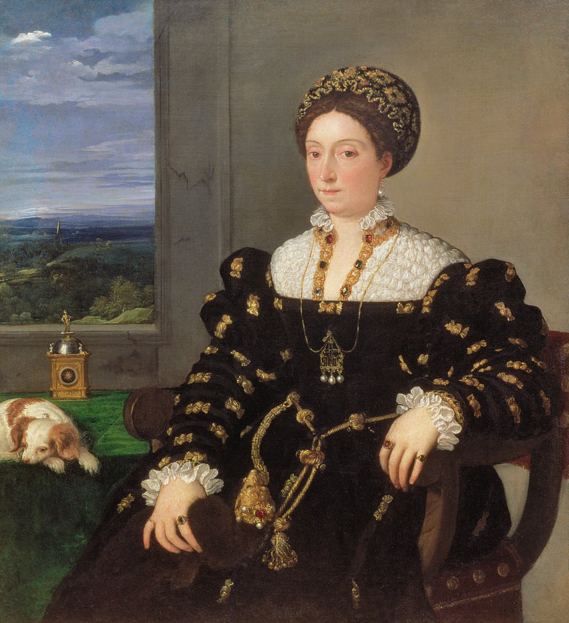Eleonora Gonzaga della Rovere的肖像，1536年 作者 蒂齐亚诺·韦切利（Tiziano Vecelli）