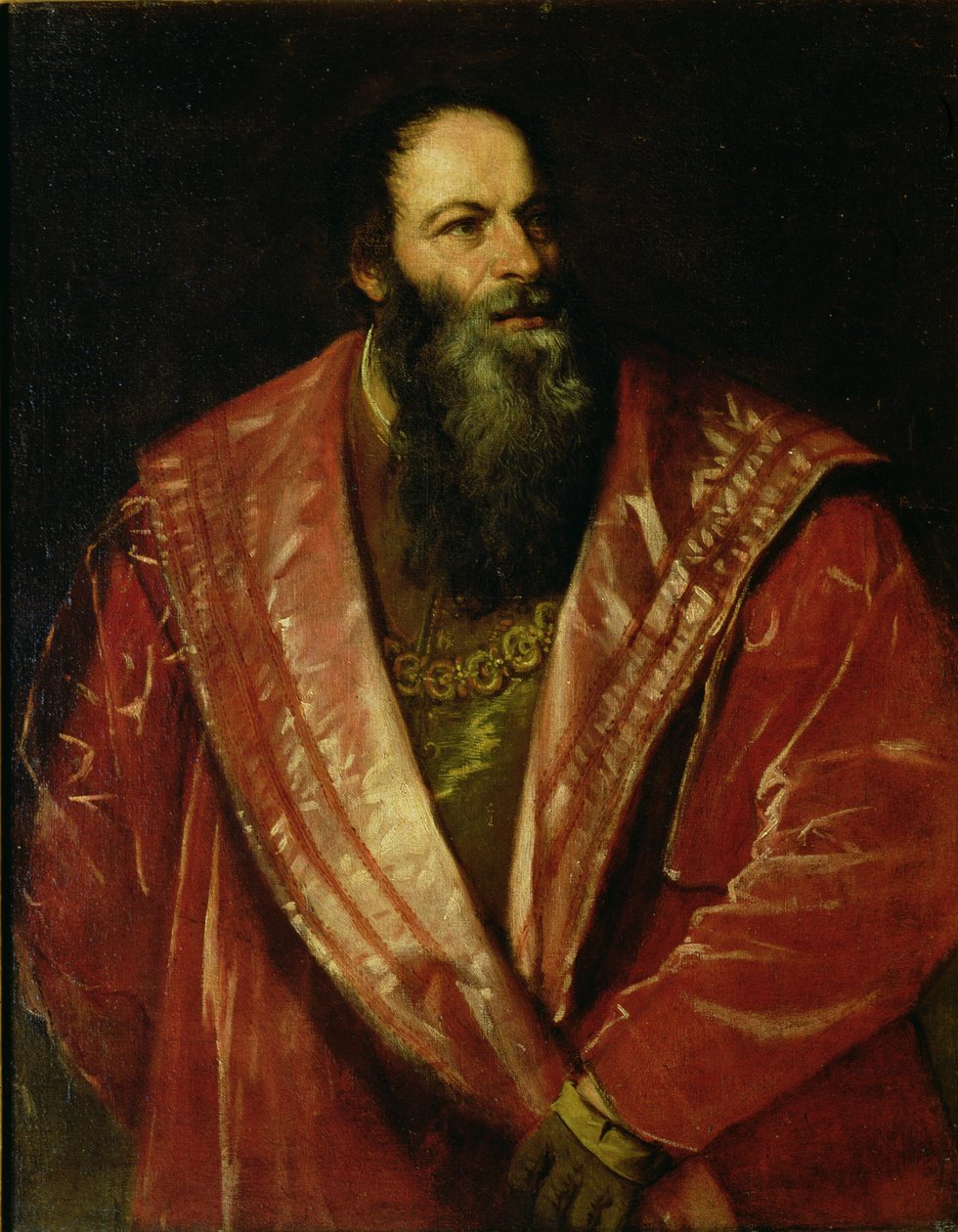 Pietro Aretino（&39;The Aretin&39;）的肖像（1492-1556） 作者 蒂齐亚诺·韦切利（Tiziano Vecelli）
