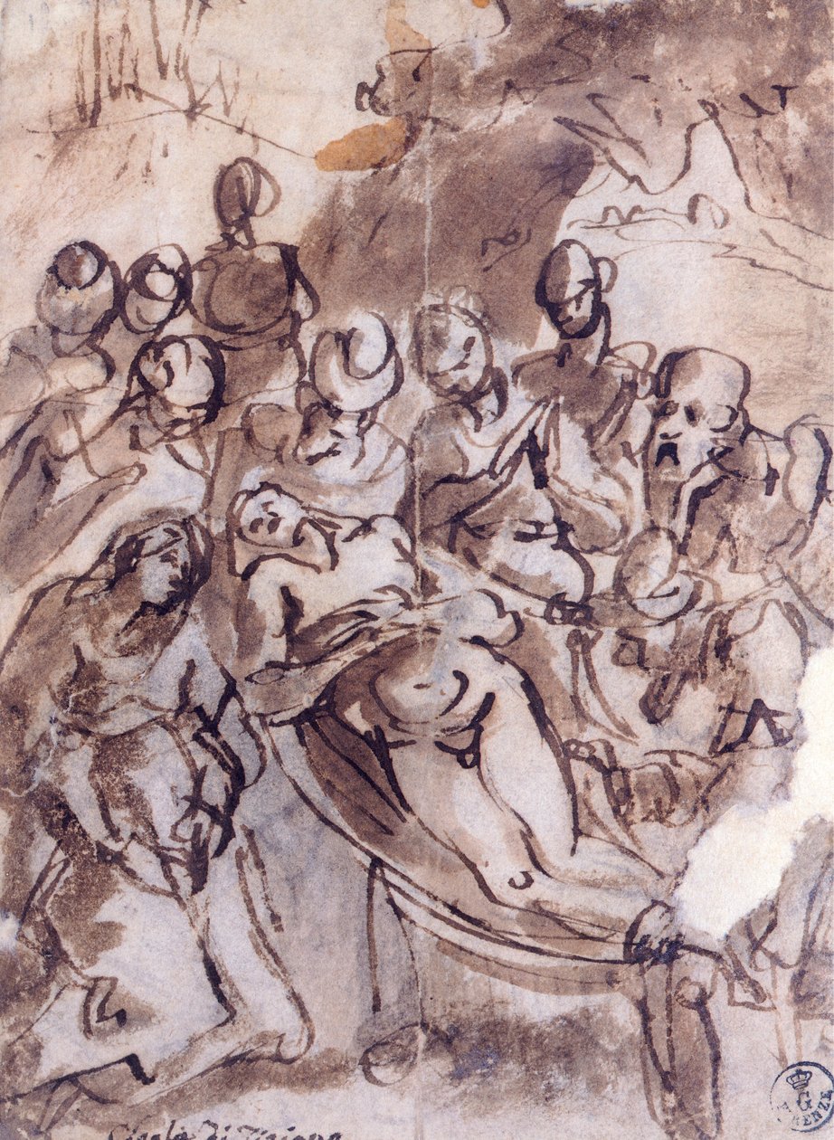 提香（约1490-1576）的《沉积》，绘图 作者 提香（c.1488-1576）