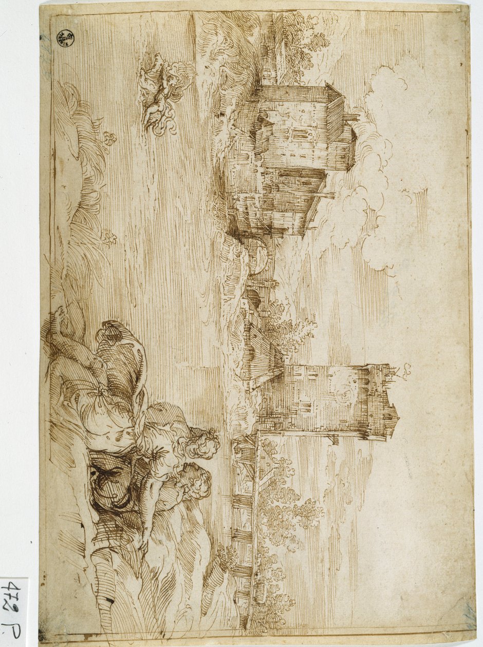 风景（纸上笔墨） 作者 提香（c.1488-1576）