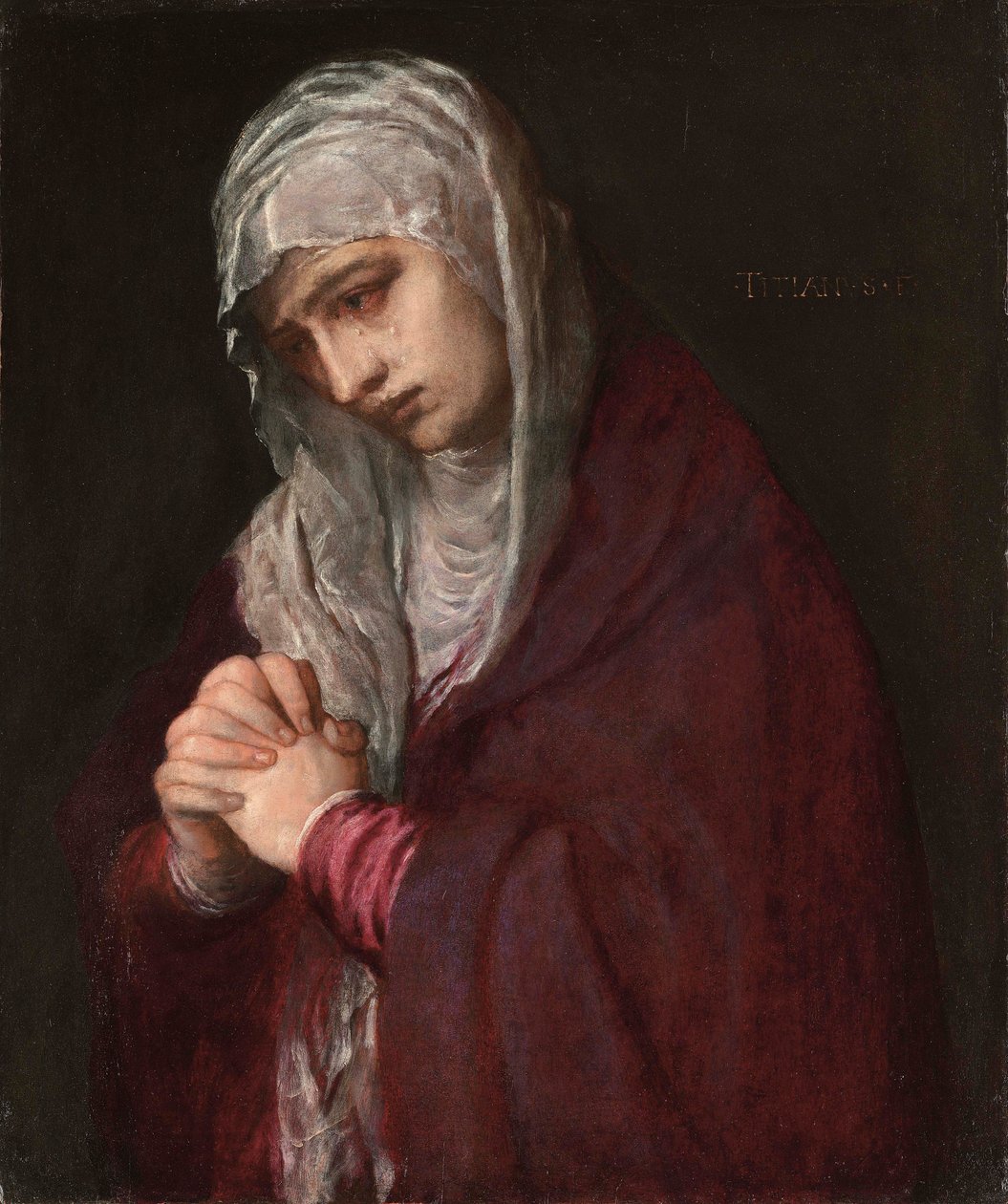 Mater Dolorosa（面板上的油） 作者 蒂齐亚诺·韦切利（Tiziano Vecelli）