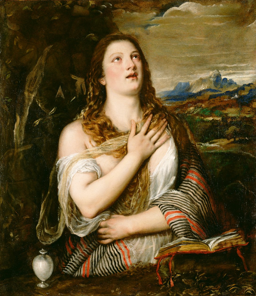 抹大拉的妓女，约1555-65年（布面油画） 作者 蒂齐亚诺·韦切利（Tiziano Vecelli）