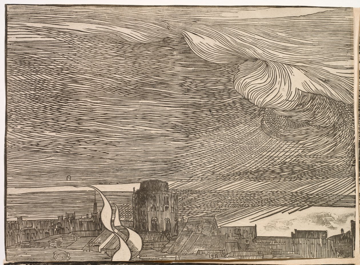 法老的军队被淹没在红海中 作者 提香（c.1488-1576）