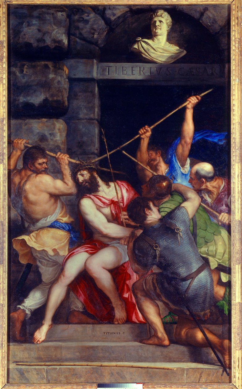 基督的荆棘花环 画家：Tiziano Vecellio，称为提香（1485-1576） 16世纪 太阳。3,03x1,8米 作者 蒂齐亚诺·韦切利（Tiziano Vecelli）