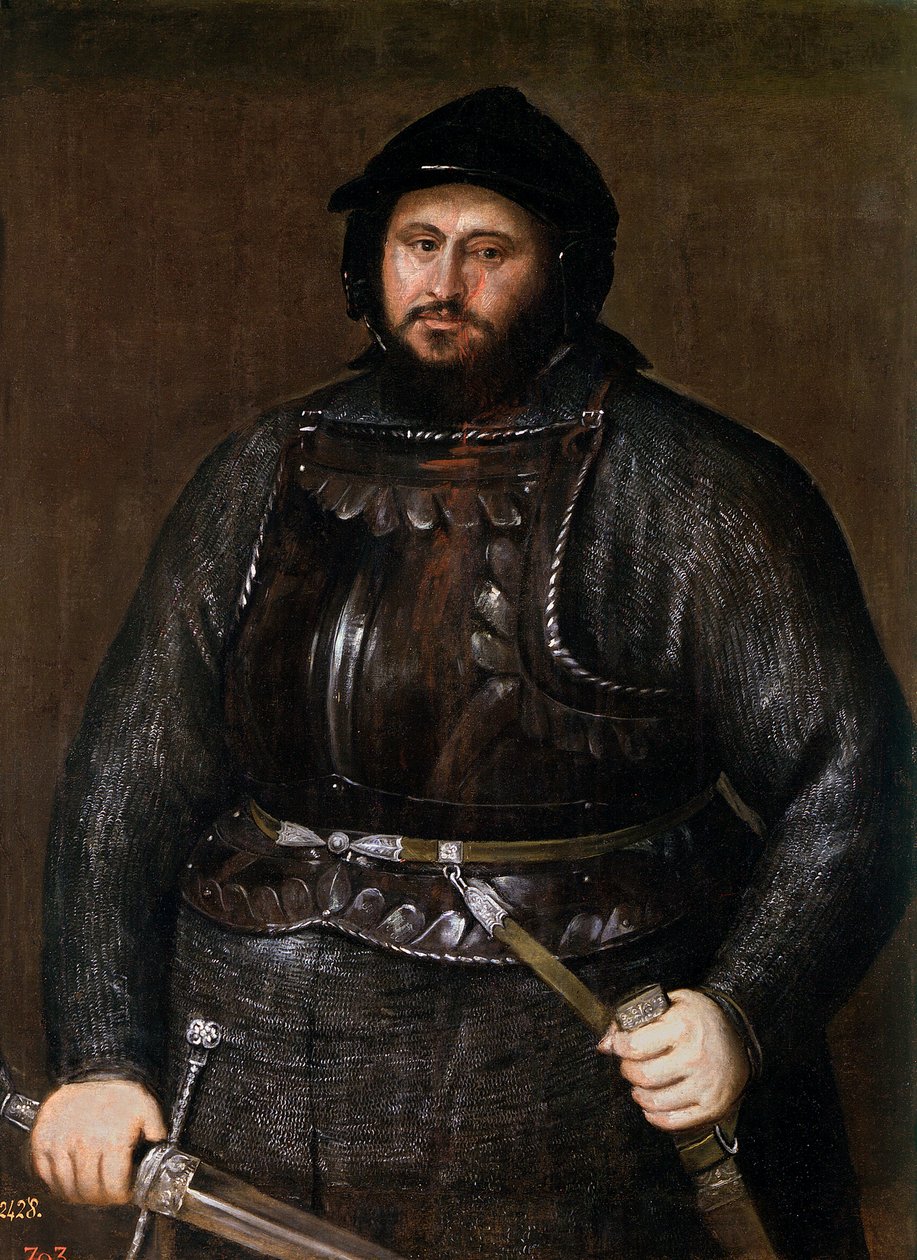 让-弗雷德里克 (Jean Frederic) Ier de Saxe dit le Magnanime - 约翰弗雷德里克一世 (1503-1554)，提香 (1488-1576) 的萨克森选帝侯 作者 蒂齐亚诺·韦切利（Tiziano Vecelli）