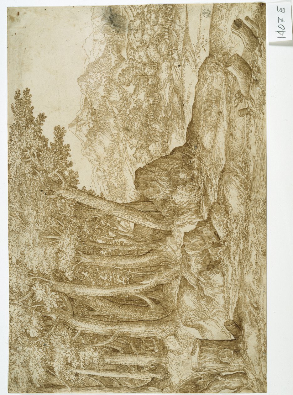 风景（纸上笔墨） 作者 提香（c.1488-1576）