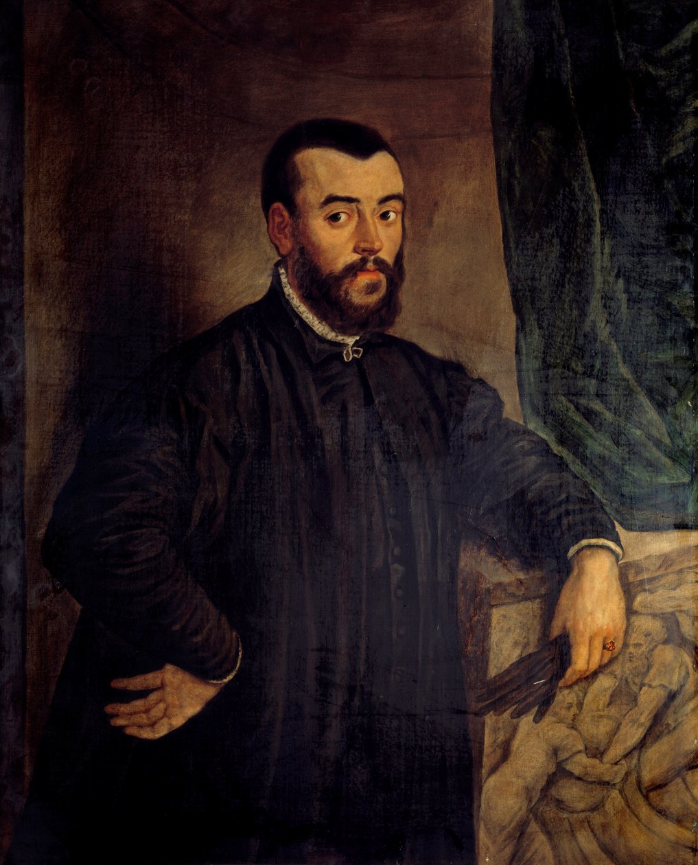 安德烈-维萨莱（Andreas Vesalius）（1514-1564）的肖像，解剖学家和查理五世的医生 作者 蒂齐亚诺·韦切利（Tiziano Vecelli）
