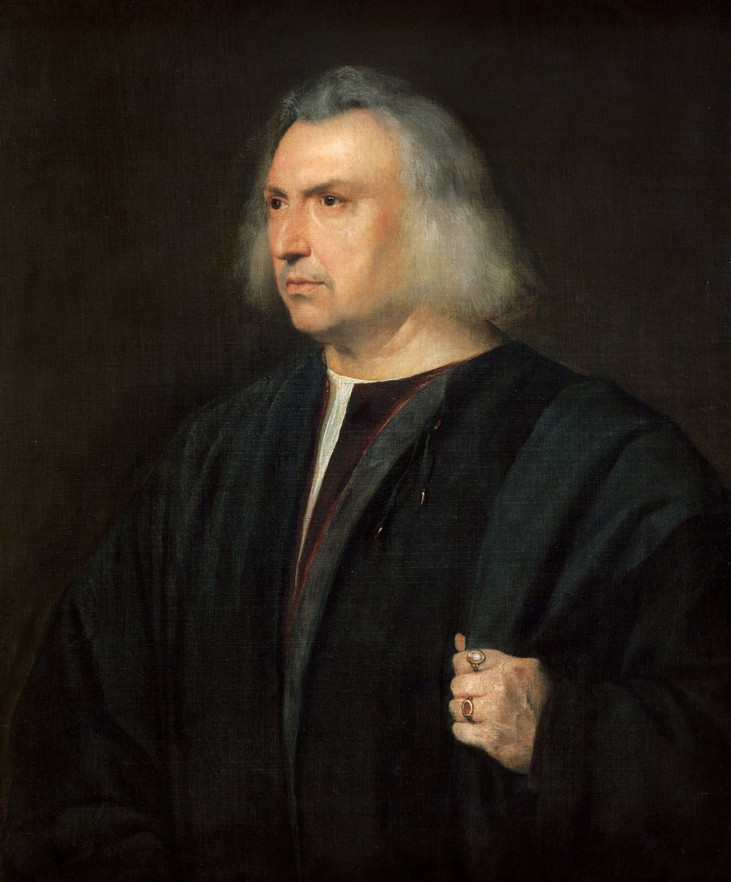 人像（或帕尔马的医生 Gian Giacomo Bartolotti） 作者 提香（c.1488-1576）