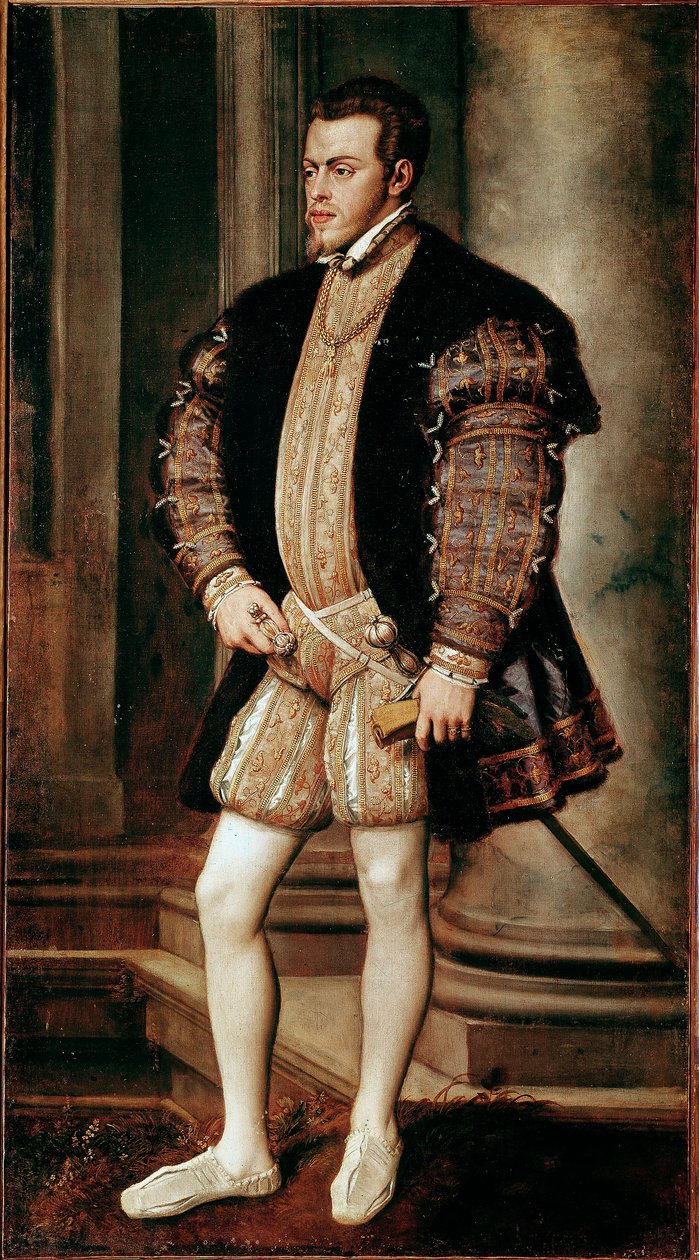 菲利普二世 (1527-1598) 的肖像，查理五世之子 Tiziano Vecellio dit Le Titian 绘画 (1485-1576) Palazzo Pitti，Galleria Palatina，佛罗伦萨 作者 蒂齐亚诺·韦切利（Tiziano Vecelli）