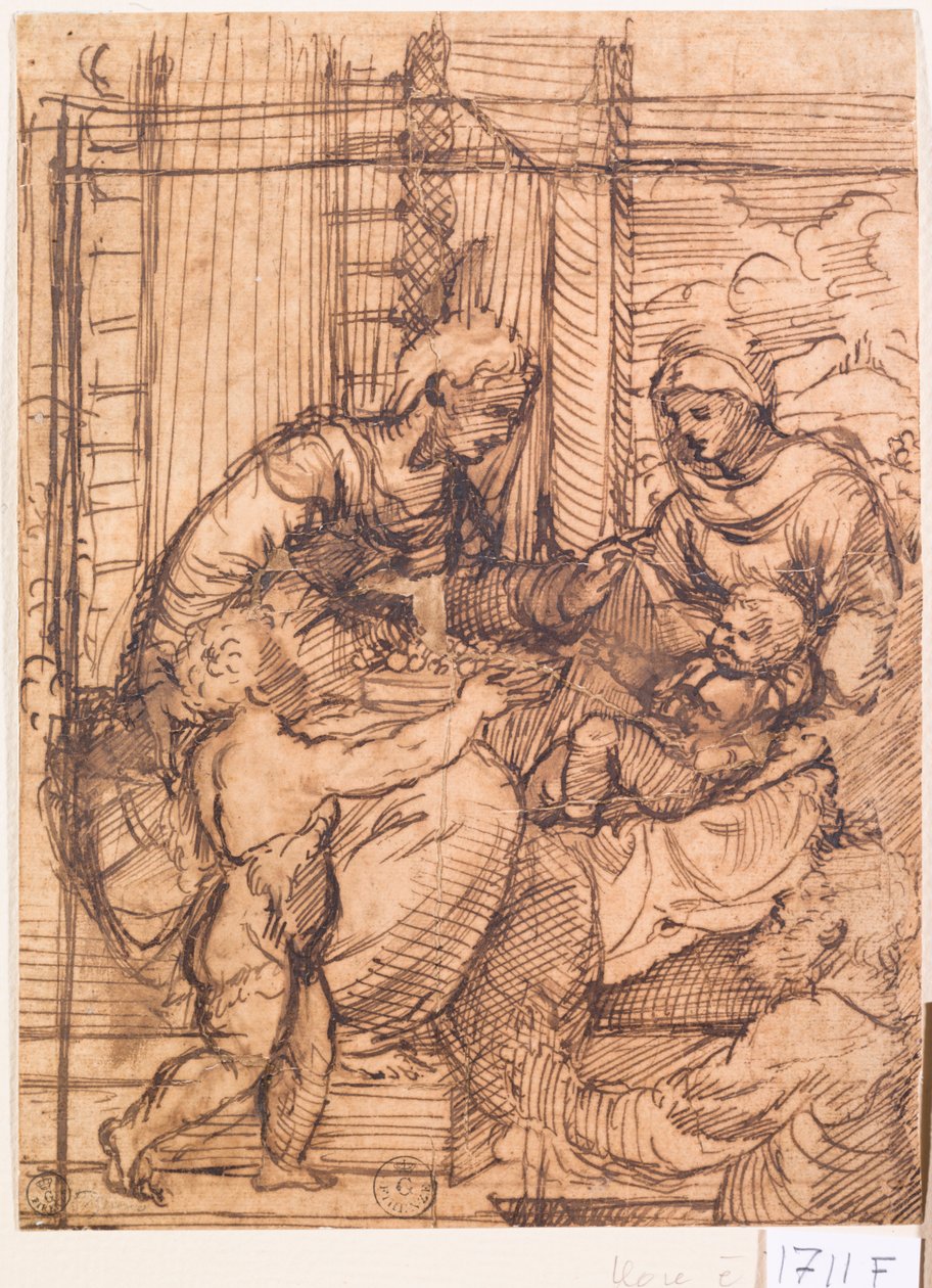 神圣的对话（纸上笔墨） 作者 提香（c.1488-1576）