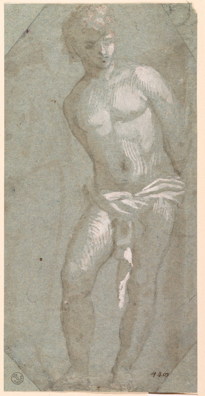圣塞巴斯蒂安（纸上水墨钢笔画） 作者 提香（c.1488-1576）