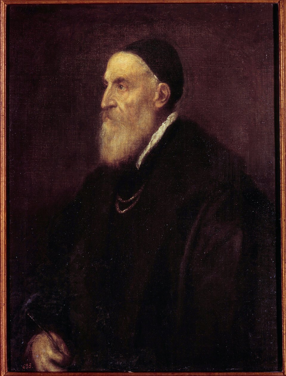 自画像。 Tiziano Vecellio 的画作《提香》（1485-1576） 作者 蒂齐亚诺·韦切利（Tiziano Vecelli）